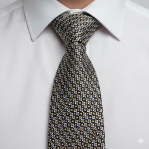 Valentino Giovanni  Pure Silk Made‎ in Italy Mens Geometric Pattern Necktie